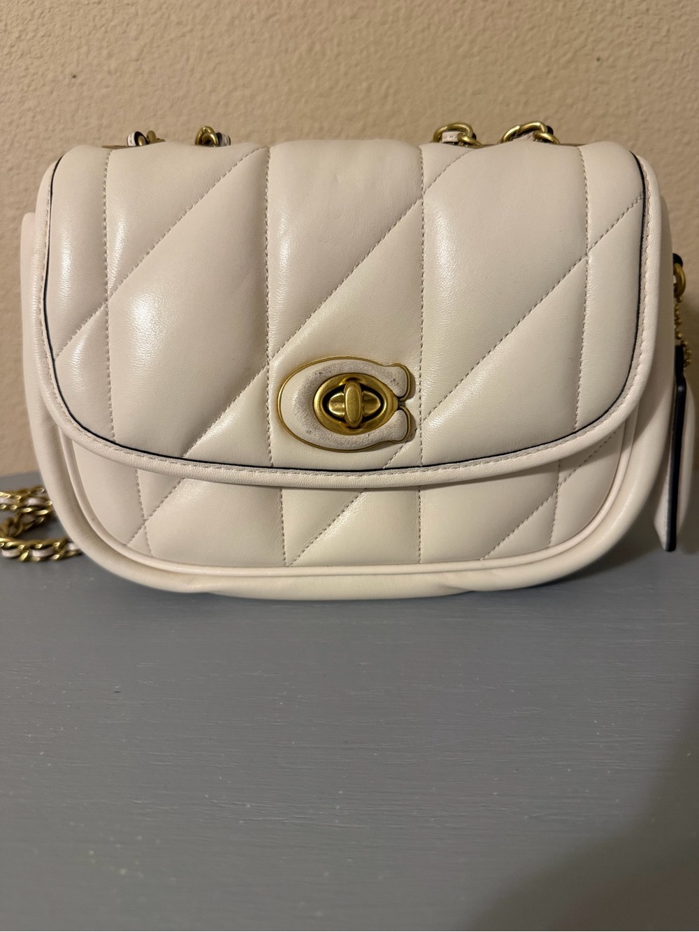 Coach Quilted Leather Crossbody Bag in Cream
